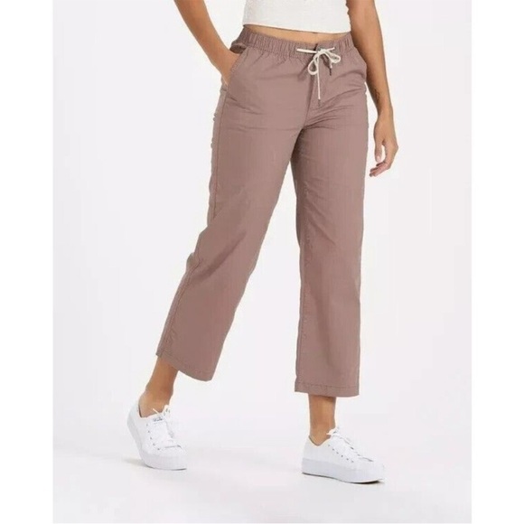 Vuori Ripstop Pants | Wide Leg | Organic Cotton Beige Mauve | Size Small - Picture 1 of 8
